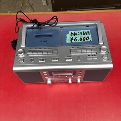 NO:3659カラオケCDダブルラジカセ クマザキエイム　