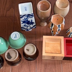 GY0530 徳利　ぐい呑み　お猪口　升　酒器セットまとめ売り　有田焼の画像