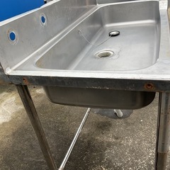 ステンレス製 1槽シンク サイズ約 幅120cm 奥行60cm 高さ70cm ガーデンシンク/アウトドア/屋外/鮮魚/釣り/厨房 の画像