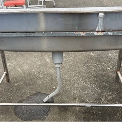 ステンレス製 1槽シンク サイズ約 幅120cm 奥行60cm 高さ70cm ガーデンシンク/アウトドア/屋外/鮮魚/釣り/厨房 の画像
