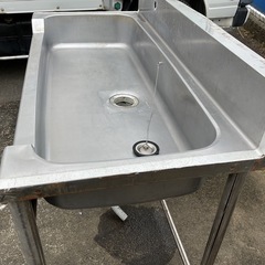 ステンレス製 1槽シンク サイズ約 幅120cm 奥行60cm 高さ70cm ガーデンシンク/アウトドア/屋外/鮮魚/釣り/厨房 の画像