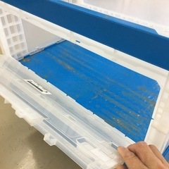 折りたたみコンテナ　横も開く　台車も一緒にどうぞ 便利