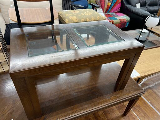 [超希少] レトロポップ ガラス天板 ローテーブル 超希少] レトロポップ ガラス天板 ローテーブル