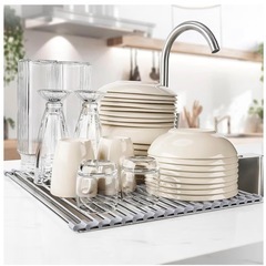 tower　水切りラック　折りたたみ　シリコン　ステンレスの画像