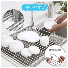 tower　水切りラック　折りたたみ　シリコン　ステンレスの画像