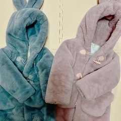 うさ耳アウター　モコモコ　キッズ服　子供服　子供アウター
の画像