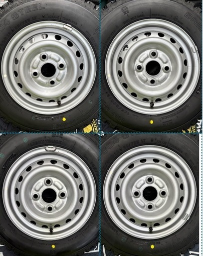 「商談中」㊼軽トラ・箱バン用の新品ゴツゴツタイヤと中古美品テッチンホイールとナット付き