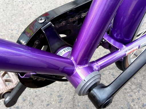 シティサイクル パープル/紫 26インチ 変速無し 鍵×1本 ライト・カゴ