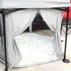 ②折りたたみ ベビーサークル グレー系 雲柄 洗えてたためる プレイヤード 赤ちゃん  ☆ 札幌市北区屯田 の画像
