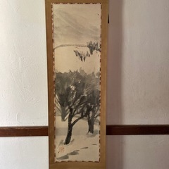 細長い掛軸 水墨画 桐箱入りの画像