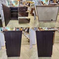 ニトリ キャビネット ポスティア ■ダークブラウン ■横幅80×奥行42×高さ70.5cm ■定価34,990円 サイドボード 食器棚  可動式棚2枚 引出し3個 ★買取帝国 朝霞店の画像