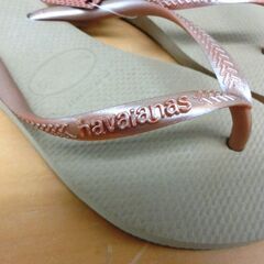 未使用品 havaianas ビーチサンダル ハワイアナス ローズゴールド① 23cm レディース ROSE GOLD サンダル 札幌市 西区 西野店の画像