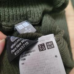 ユニクロ　リブニット　デニムスカートの画像