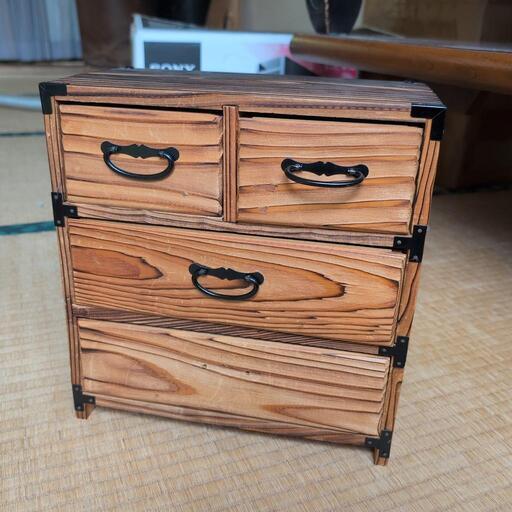 小物入れ アンティーク　焼き杉タンス 小物入れ アンティーク焼き杉タンス