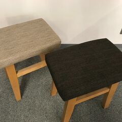 スツール　2色セット　ブラウン×グレーの画像