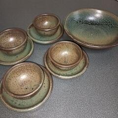 【お取引中】おまけ小皿付き 益子焼器セットの画像