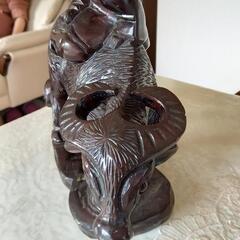 ‼️最終値下げ　木彫りの水牛　中国の少年？インテリア 工芸品　ヴィンテージの画像