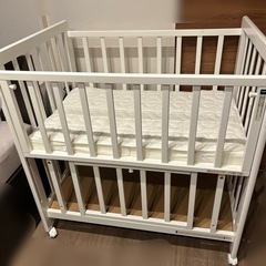 ミニベビーベッド　ふとん　あわいろ