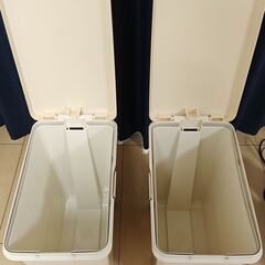 トンボ ゴミ箱 30L ホワイト 2個セット – Tombo Trash Can 30L White (Set of 2)の画像