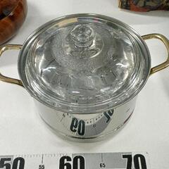 0530-091 ★両手鍋 蒸し鍋★ゴールド★双葉工業