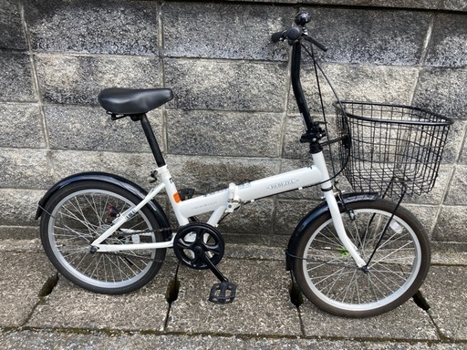 【折りたたみ自転車】20インチ　美品❗️変速なし　前カゴ、泥除け付　若林自転車　浜大津店　SALE中❗️