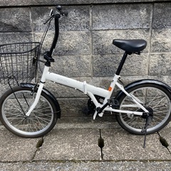 【折りたたみ自転車】20インチ　美品❗️変速なし　前カゴ、泥除け付　若林自転車　浜大津店　SALE中❗️の画像