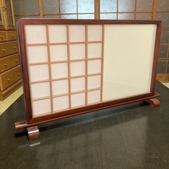 和風ミニ障子衝立　スライド障子　木枠　パーテーション　