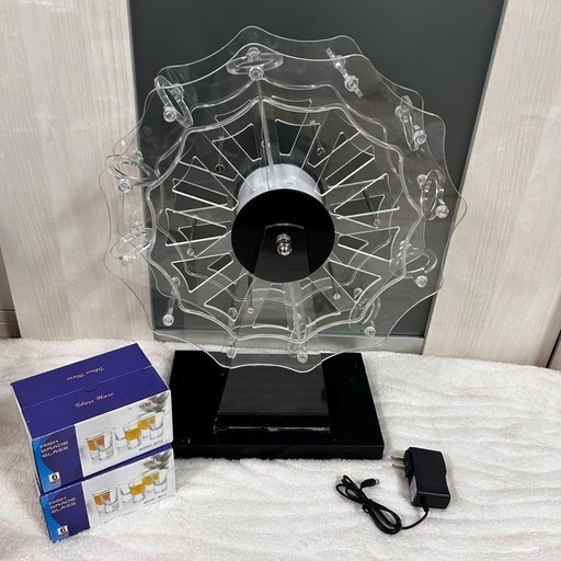 新品✨テキーラ観覧車 LED 観覧車 ワインラック 酒グラススタンド 充電式 グラス付