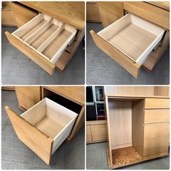 【超美品‼️】定価74,900円♪ 無印良品 88cm幅キッチンボード 食器棚 カップボード 収納家具 オーク材ナチュラルブラウン♪の画像