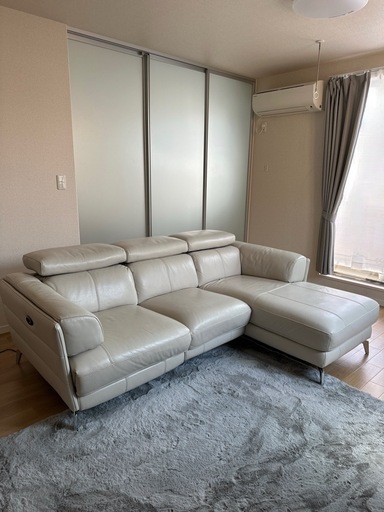 高級リクライニング3人掛け本革ソファー