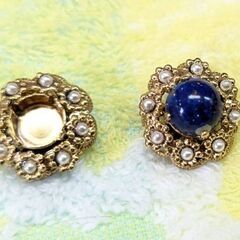 ☆アクセサリー　(片方)イヤリング　青玉　中古品　5,000円の画像