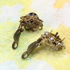☆アクセサリー　(片方)イヤリング　青玉　中古品　5,000円の画像