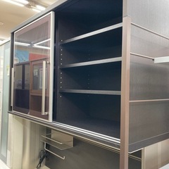 ✨綾野製作所✨2面レンジボード✨ダークブラウン✨モイス材でスチーム対応✨半ドア防止✨AYANO✨IDC大塚家具取扱✨2115の画像