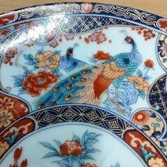0530-605 有田焼 丸茂陶器 大皿 26㎝ 菊孔雀紋 伊万里焼様式の画像