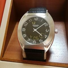 未使用近い美品。HERMES　エスパス　デジタル＆アナログ　多機...