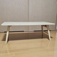 NITORI 折りたたみテーブル ラポール 棚付き(ナチュラル)