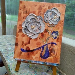 絵画　現代アート 薔薇 インテリア アートの画像