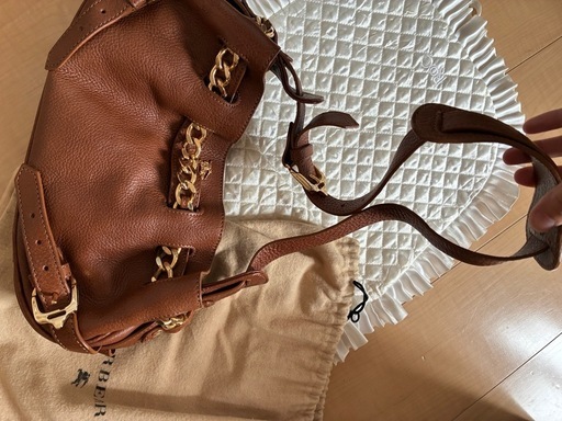 値下げ！バーバリー　プローサム　Burberry レザー　ハンドバッグ　ブラウン　ショルダー　ハンド　プローサム