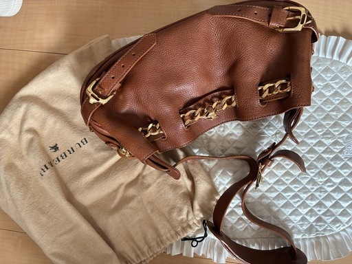 値下げ！バーバリー　プローサム　Burberry レザー　ハンドバッグ　ブラウン　ショルダー　ハンド　プローサム