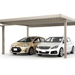 愛媛県　外構工事　カーポート　駐車場　折半屋根　LIXIL 激安　施工費税込みの画像