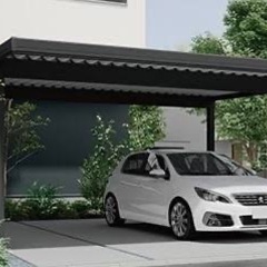 愛媛県　外構工事　カーポート　駐車場　折半屋根　LIXIL 激安　施工費税込みの画像