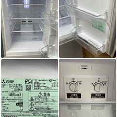 R465 ☀️ MITSUBISHI 2ドア冷蔵庫（146L / 右開き）18年製 MR-P15C ⭐ 動作確認済 ⭐ クリーニング済の画像