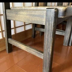 木製レトロダイニングチェア3点の画像
