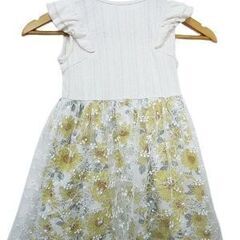 【美品】WILL MERY ウイルメリー 120cm 夏用ワンピース 花柄レーススカート   の画像