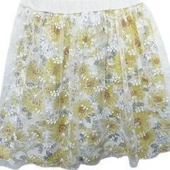 【美品】WILL MERY ウイルメリー 120cm 夏用ワンピース 花柄レーススカート   の画像