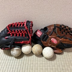 【お譲り先決まりました】野球グローブとボールのセット