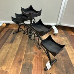 ファンスタンド　フラワースタンド　キャンドルスタンド　金属製　黒　未使用品の画像