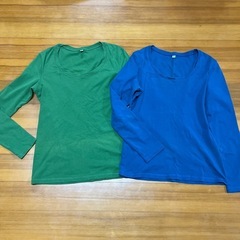 XLレディースカラフルロングTシャツ2枚