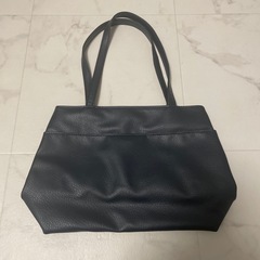 レザー調 トートバッグ ネイビー