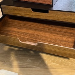 ニトリ リバーシブル　引き出し 3段 2段 セット 収納 ケース　ウォルナット ウォールナット　ブラウンの画像